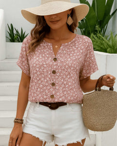 Tessa - Elegant Floral Button Blouse