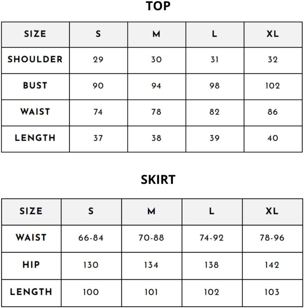Size chart (cm)