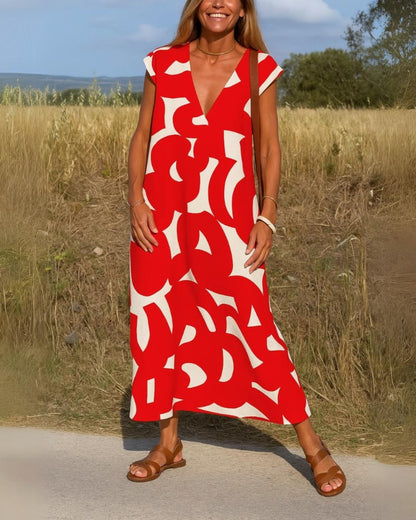 Amara - Figure-Skimming V-Neck Dress