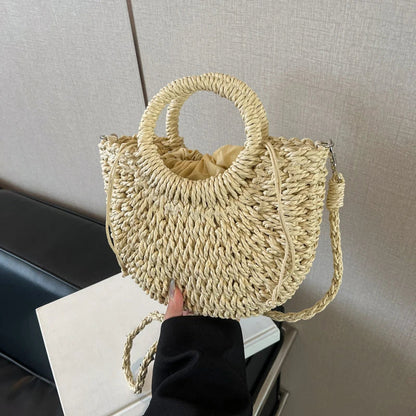 Handwoven Straw Crossbody Shoulder Bag