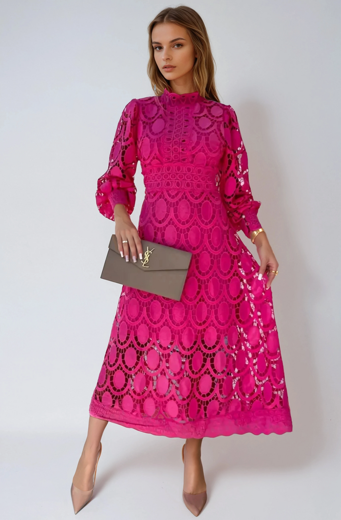 Juliette - Romantic Embroidered Midi Dress