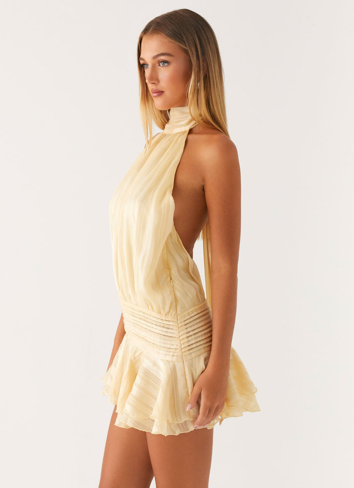 Malia – Halter Neck Ruffle Mini Dress
