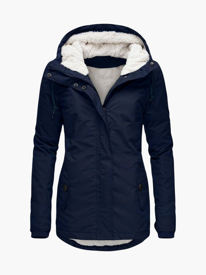 ELARA | LONG JACKET WITH HOOD AND LINING