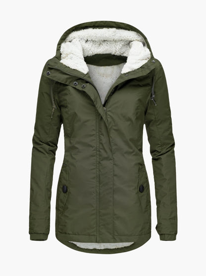 ELARA | LONG JACKET WITH HOOD AND LINING