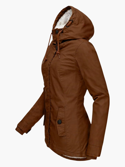 ELARA | LONG JACKET WITH HOOD AND LINING