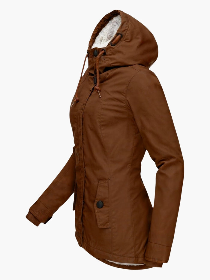 ELARA | LONG JACKET WITH HOOD AND LINING