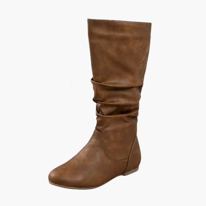 SIENNA | Slouchy Flat Mid-Calf Boots