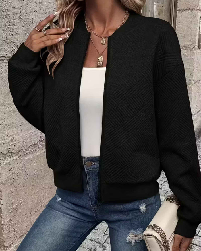 AVA | TEXTURED ZIP KNIT JACKET