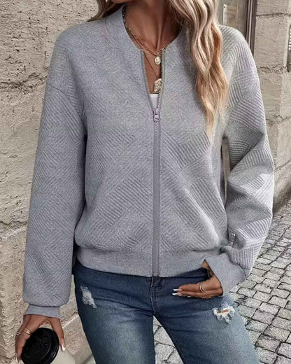 AVA | TEXTURED ZIP KNIT JACKET