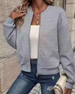 AVA | TEXTURED ZIP KNIT JACKET