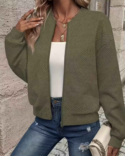 AVA | TEXTURED ZIP KNIT JACKET