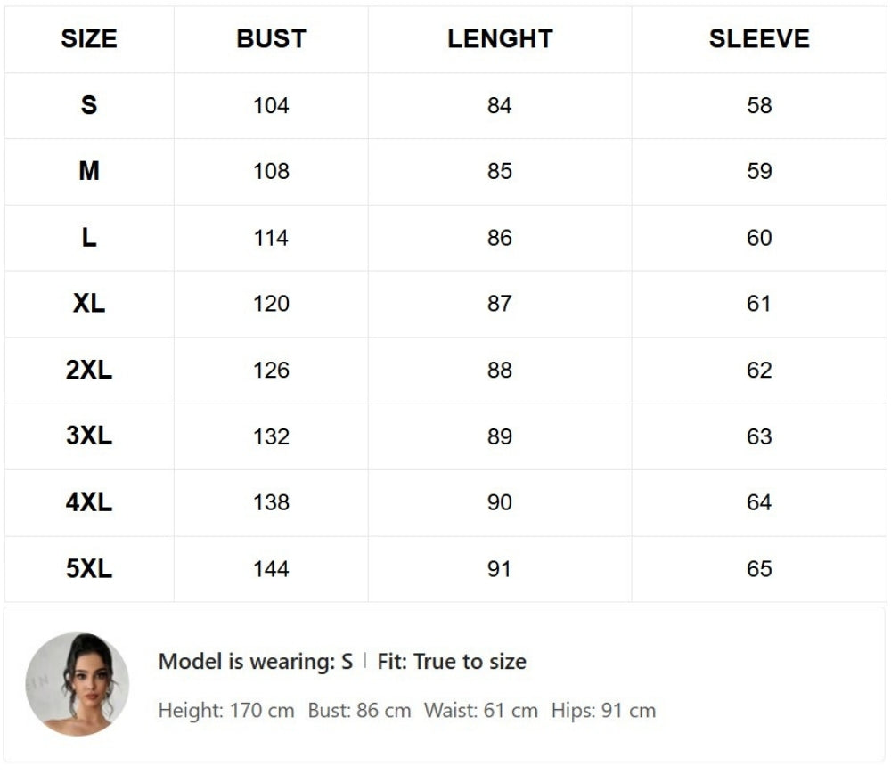 Size chart (cm)