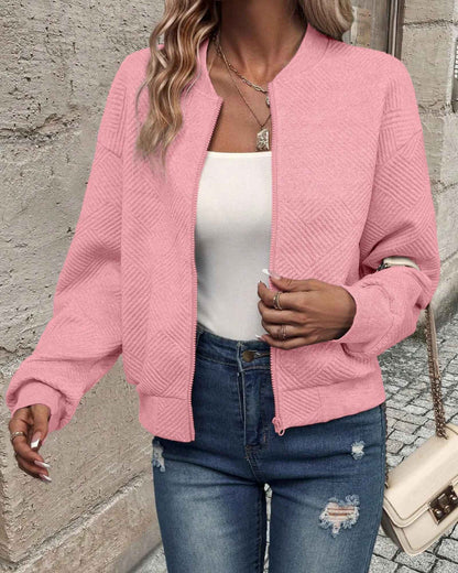 AVA | TEXTURED ZIP KNIT JACKET