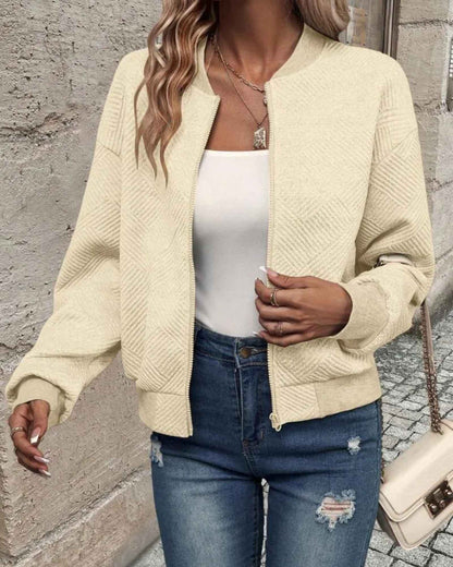 AVA | TEXTURED ZIP KNIT JACKET
