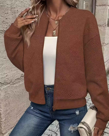 AVA | TEXTURED ZIP KNIT JACKET