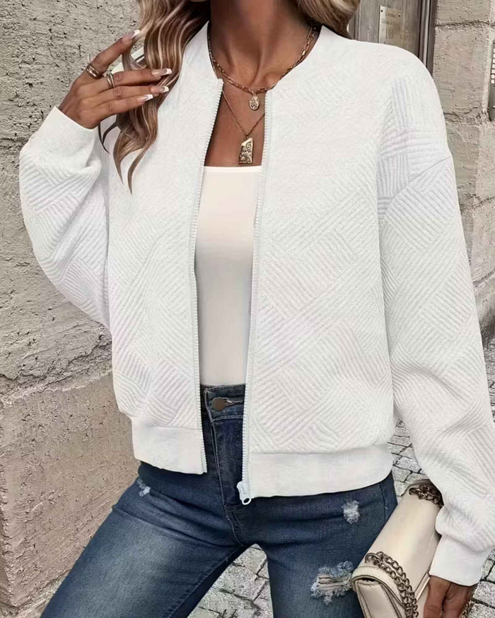 AVA | TEXTURED ZIP KNIT JACKET