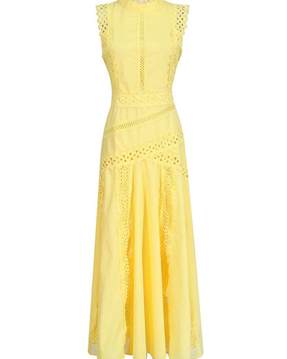 Camille – Sleeveless Lace-Trim Midi Dress