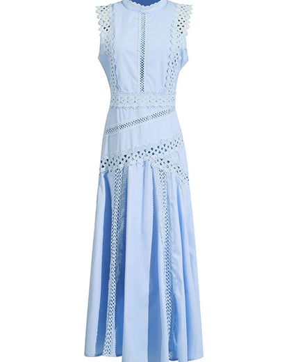 Camille – Sleeveless Lace-Trim Midi Dress