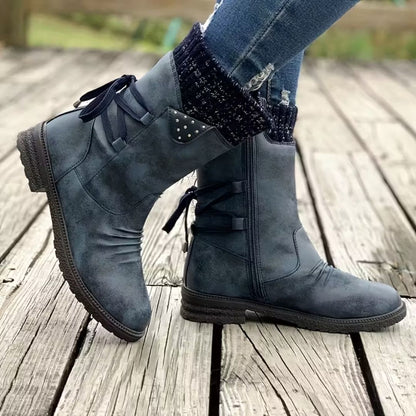 MIRELLA | Cosy Lace-Up Mid-Calf Boots