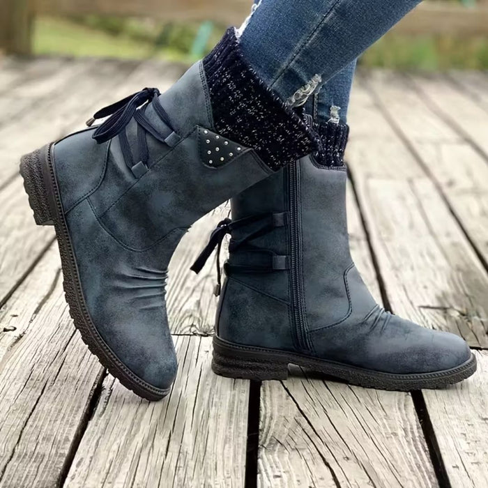 MIRELLA | Cosy Lace-Up Mid-Calf Boots