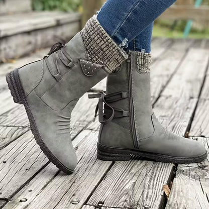 MIRELLA | Cosy Lace-Up Mid-Calf Boots