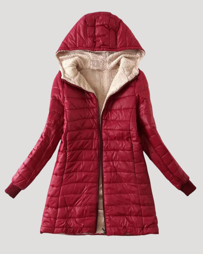 Eliza | Fleece Lined Long Puffer Jacket