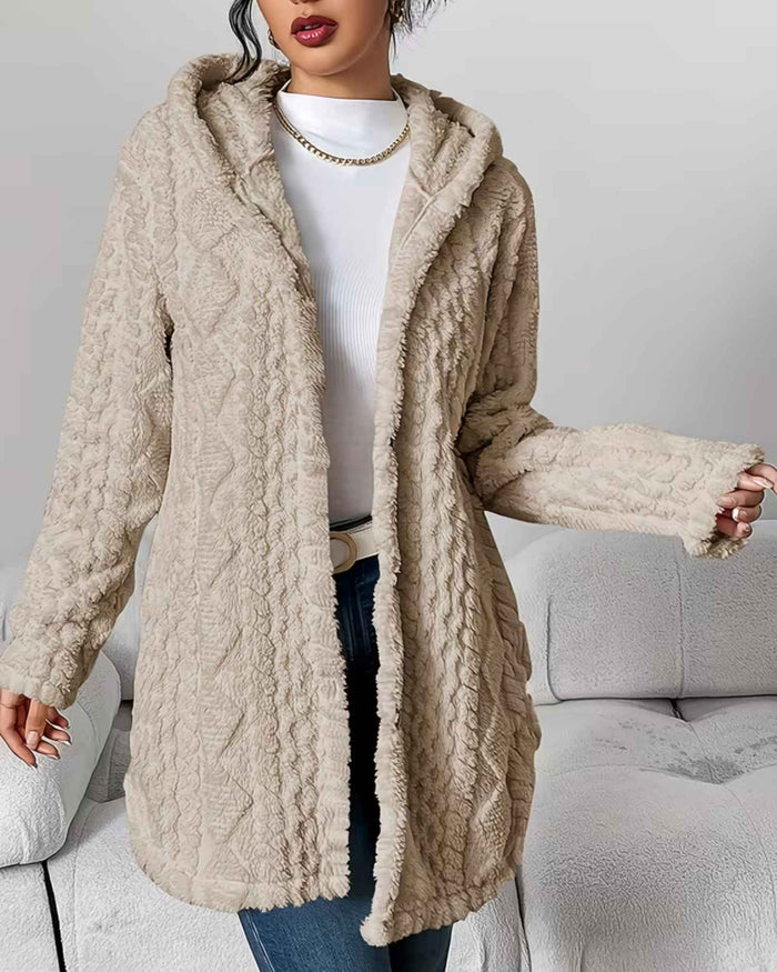 VANESSA | COZY TEXTURED HOODED JACKET