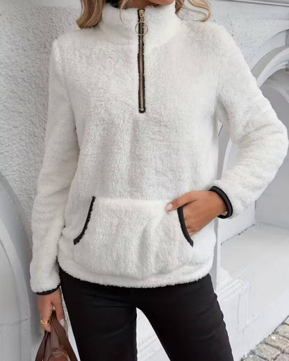 SOFIA | COZY HALF-ZIP PLUSH PULLOVER