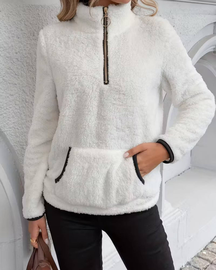 SOFIA | COZY HALF-ZIP PLUSH PULLOVER