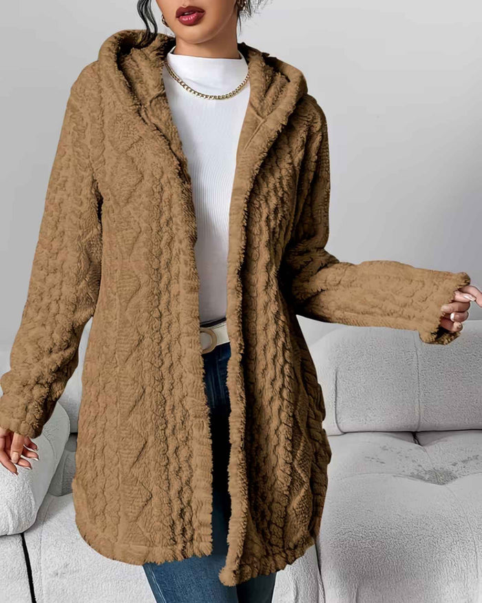 VANESSA | COZY TEXTURED HOODED JACKET