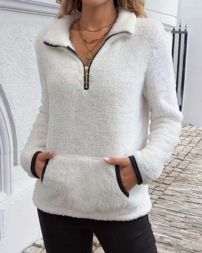 SOFIA | COZY HALF-ZIP PLUSH PULLOVER