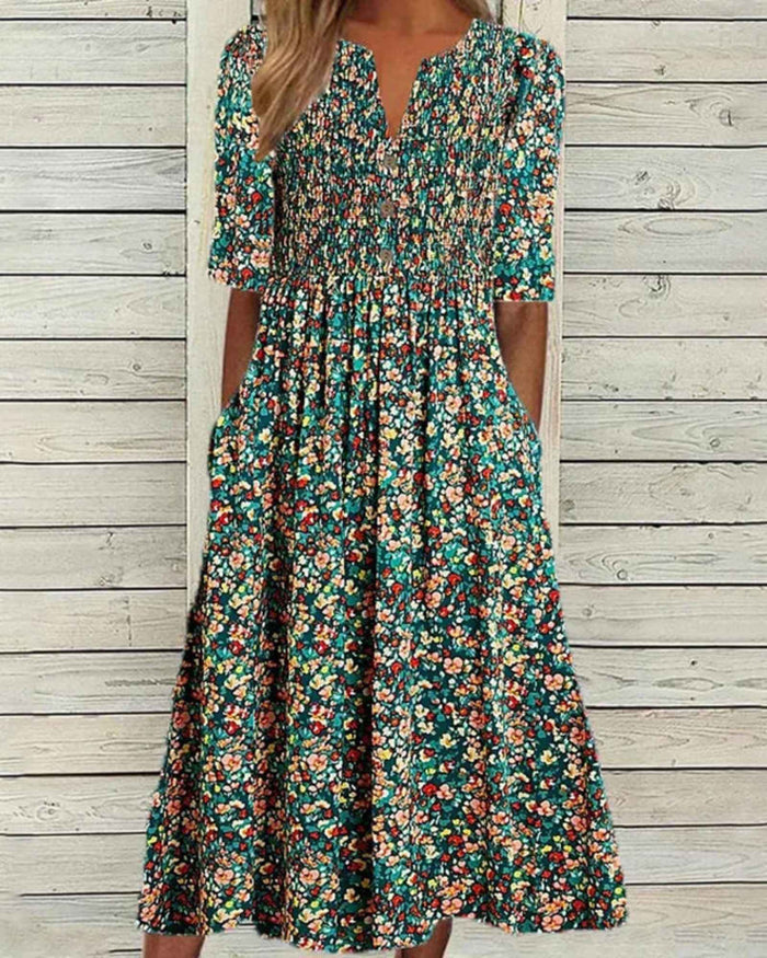 Margot – Vintage Floral Smocked Dress