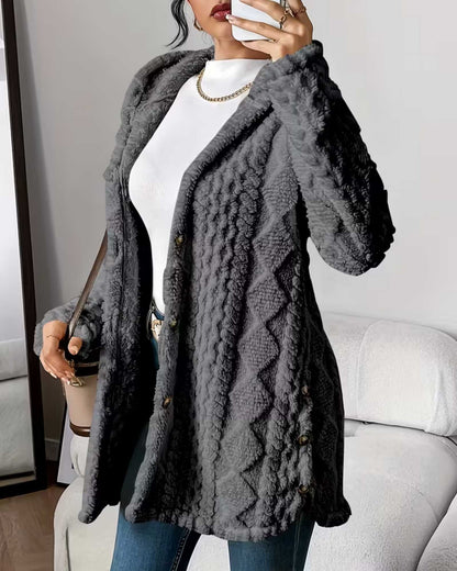VANESSA | COZY TEXTURED HOODED JACKET
