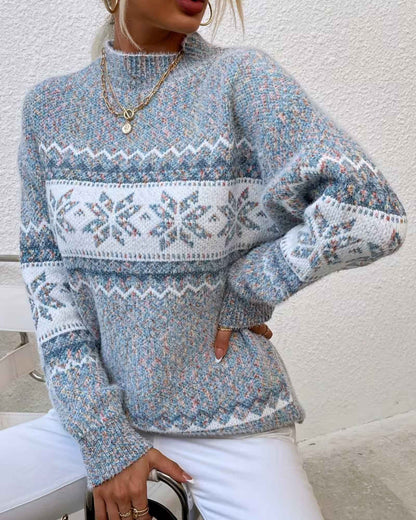 ELLA | COZY NORDIC PATTERN KNIT SWEATER