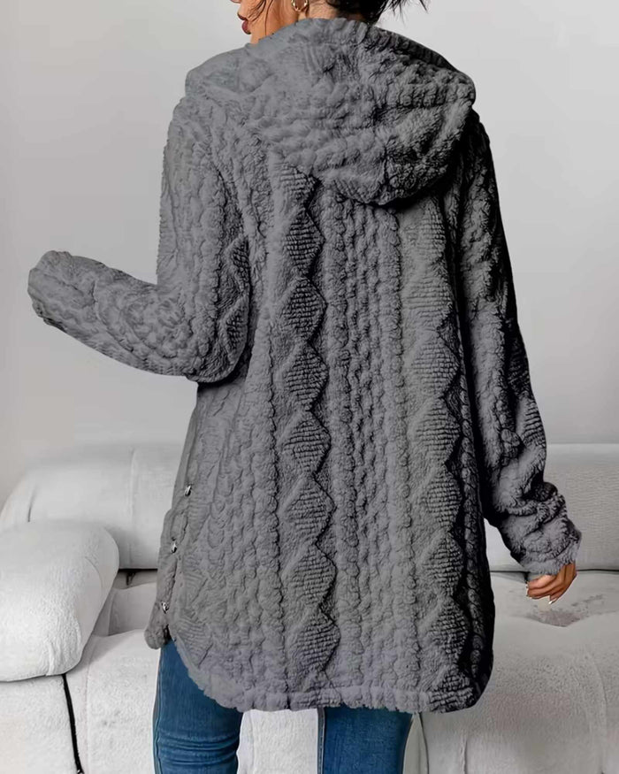 VANESSA | COZY TEXTURED HOODED JACKET