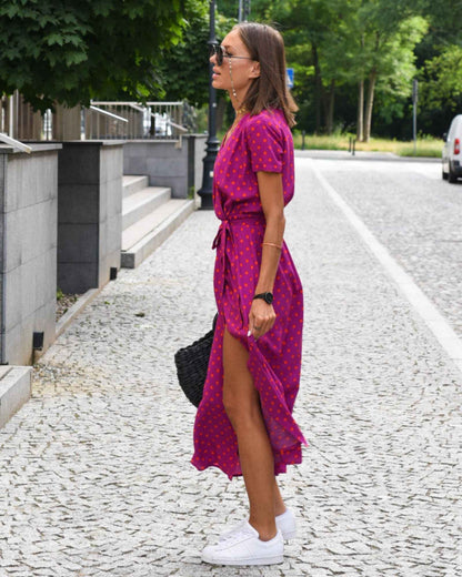 Natalia – Floral Wrap Midi Dress