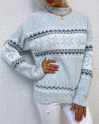 ELLA | COZY NORDIC PATTERN KNIT SWEATER