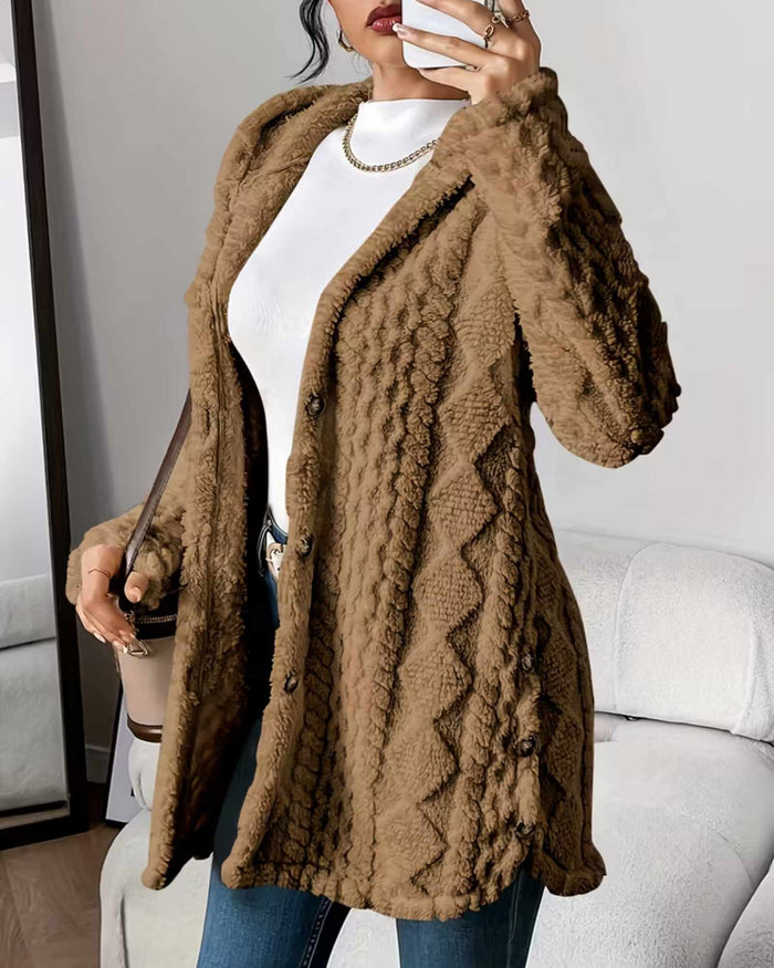 VANESSA | COZY TEXTURED HOODED JACKET