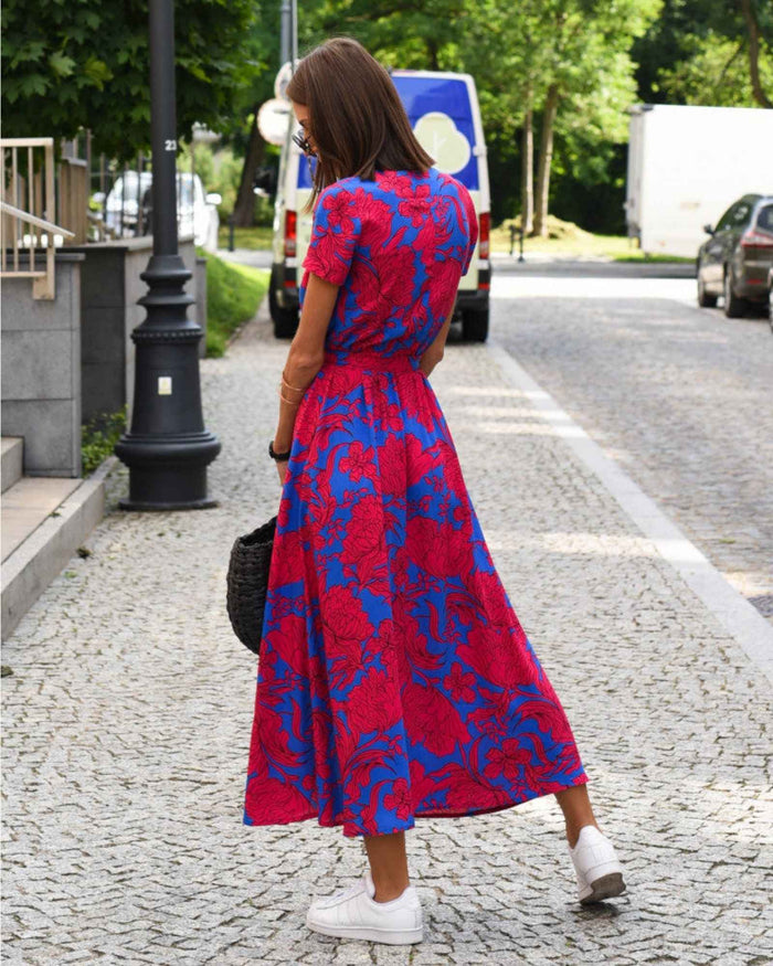 Natalia – Floral Wrap Midi Dress