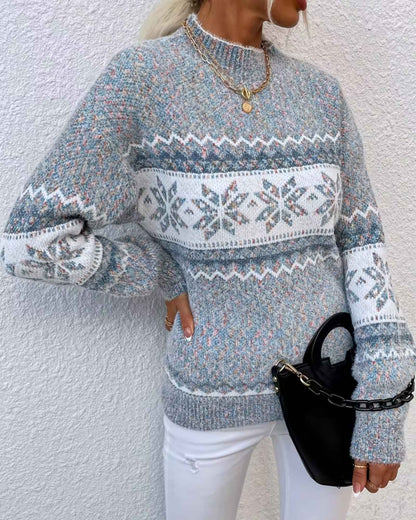 ELLA | COZY NORDIC PATTERN KNIT SWEATER