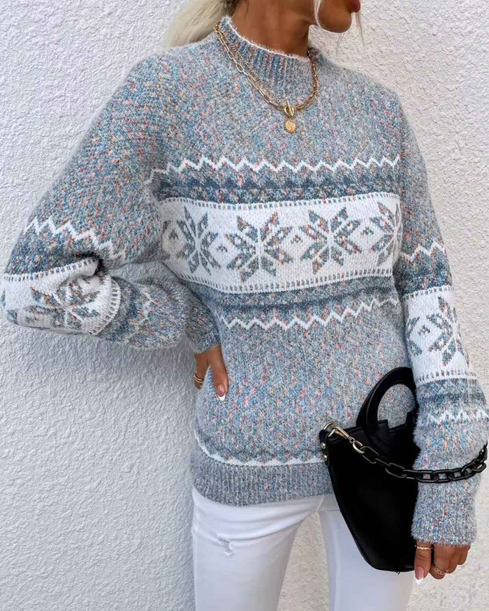 ELLA | COZY NORDIC PATTERN KNIT SWEATER