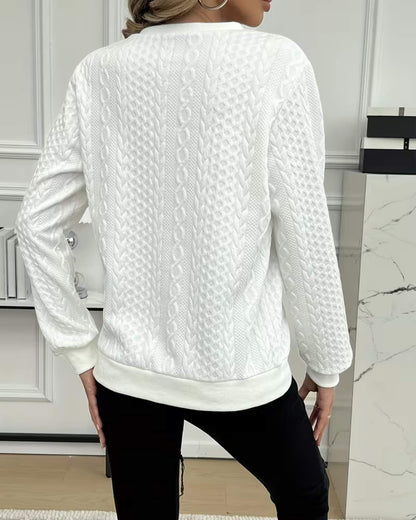 MILA | TEXTURED KNIT ZIP PULLOVER