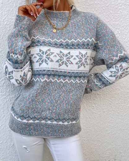ELLA | COZY NORDIC PATTERN KNIT SWEATER