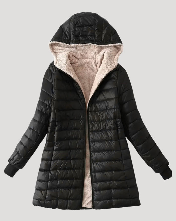 Eliza | Fleece Lined Long Puffer Jacket