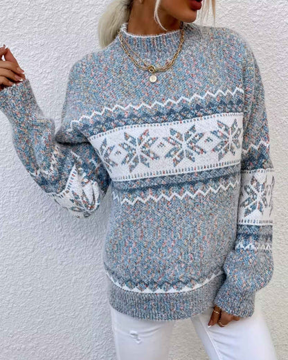 ELLA | COZY NORDIC PATTERN KNIT SWEATER