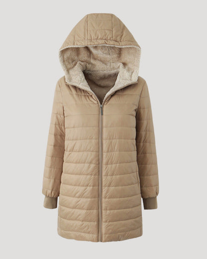 Eliza | Fleece Lined Long Puffer Jacket