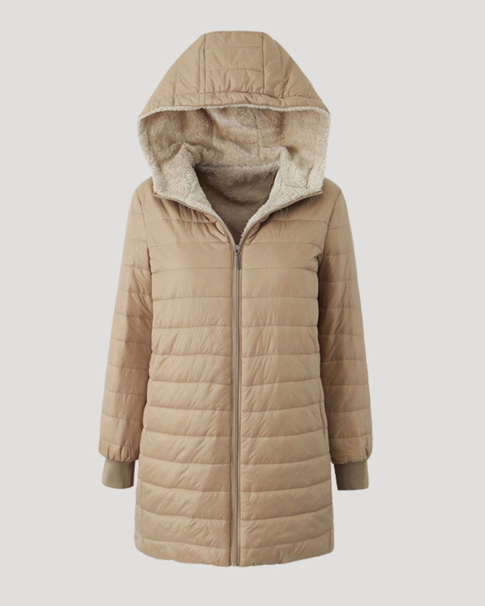Eliza | Fleece Lined Long Puffer Jacket