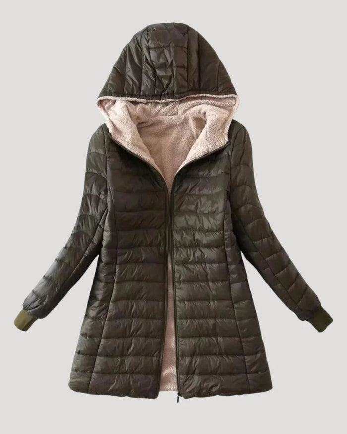 Eliza | Fleece Lined Long Puffer Jacket