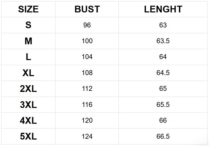 Size chart (cm)