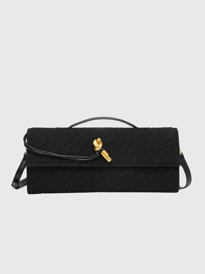 Cherry | Luxe Woven Suede Clutch